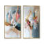 "White Brushstroke", peinture abstraite florale III - coquelicots, ensemble de 2 pièces d'art mural-1415026058-1415026061