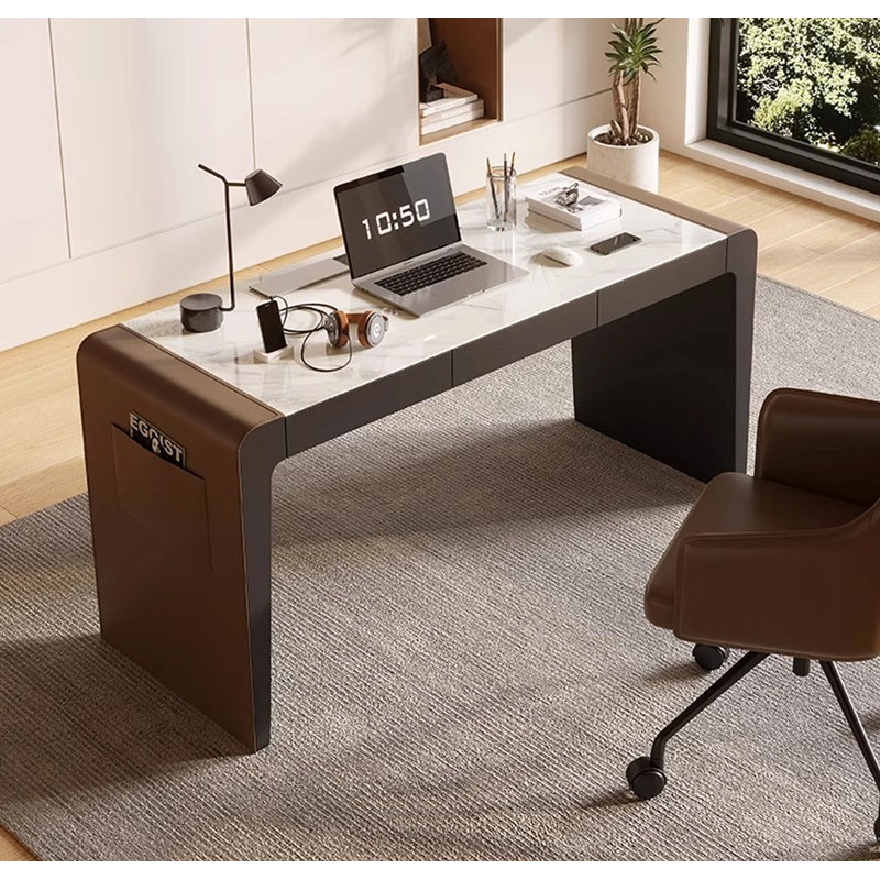 Light Luxury Modern Sintered Stone Tabletop Desk, 29.53" H x 62.99" W x 23.62" D