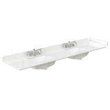 84" Double Countertop with Square Sinks (3-Hole), Backsplash & Sidesplash