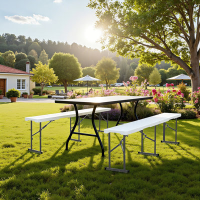 Plastic Folding Bench Portable Outdoor Bench for Picnic Camping Garden