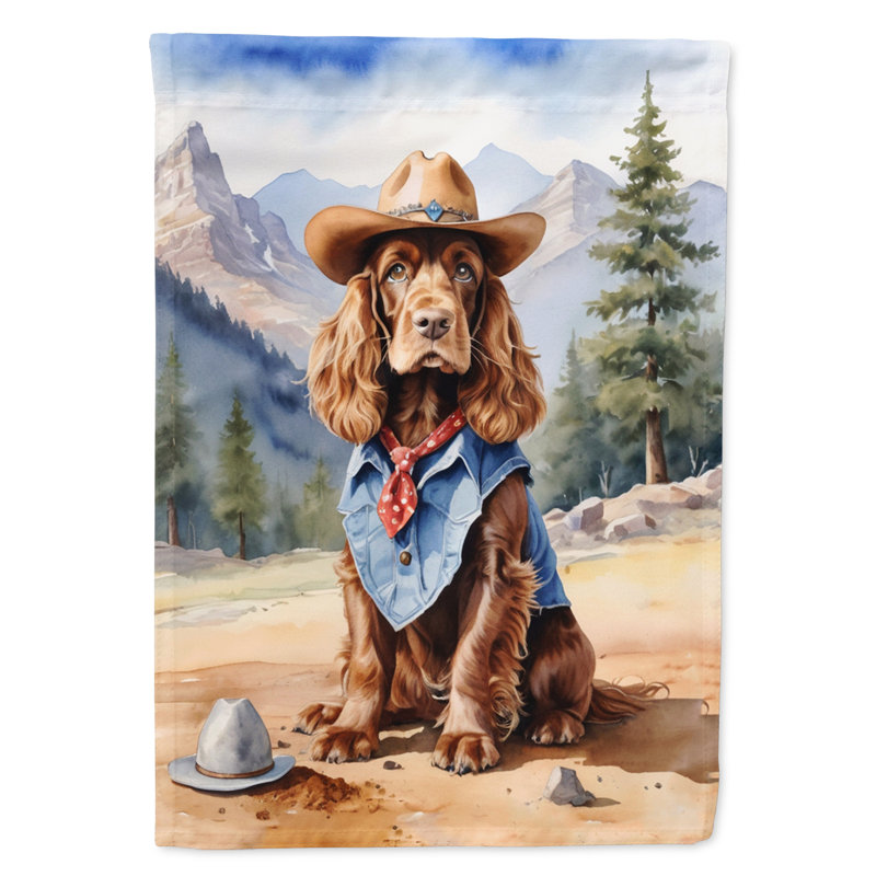 Drapeau Cowboy Welcome Garden, Épagneul cocker anglais