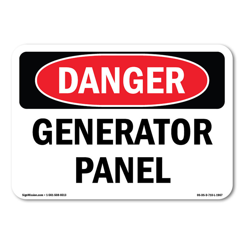 Generator Panel Decal 5" X 3.5"