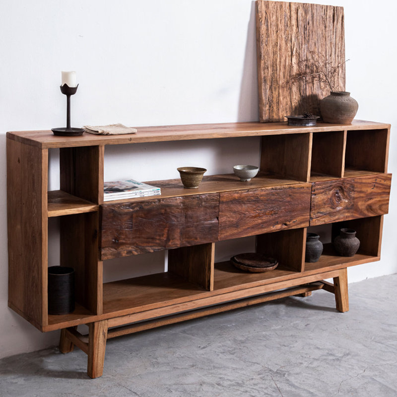 Wabi-sabi style wall-mounted side table