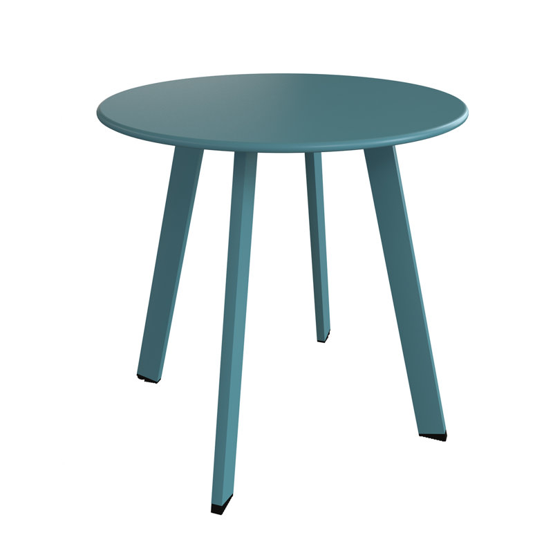 Table d'appoint d'extérieur, table de bout ronde 18 po avec pieds carrés, Gris / vert