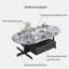 Elliptical supercrystalline stone coffee table