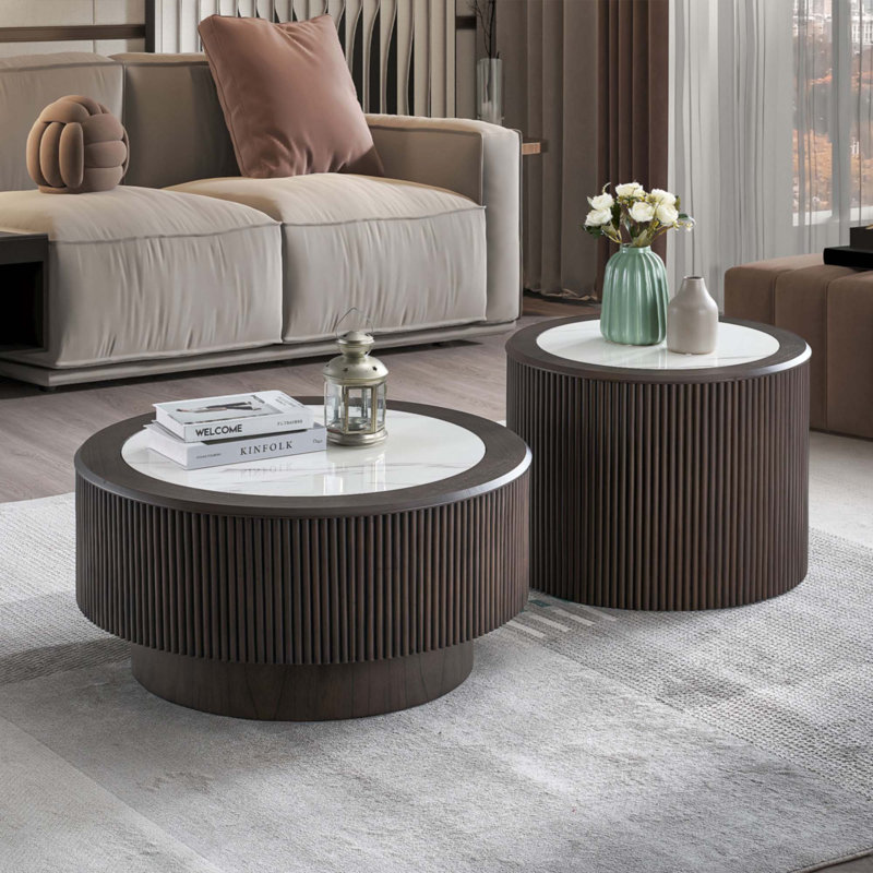Ensemble de tables basses Modern, H 15,94 po x L 35,43 po x l 35,43 po