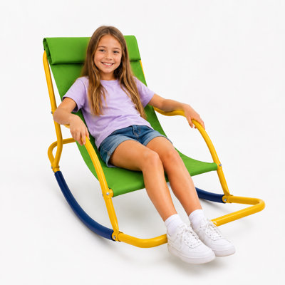  Extra Large Kids Sensory Rocking Chair & Balance Seesaw with Back Support for Indoor & Outdoor Use