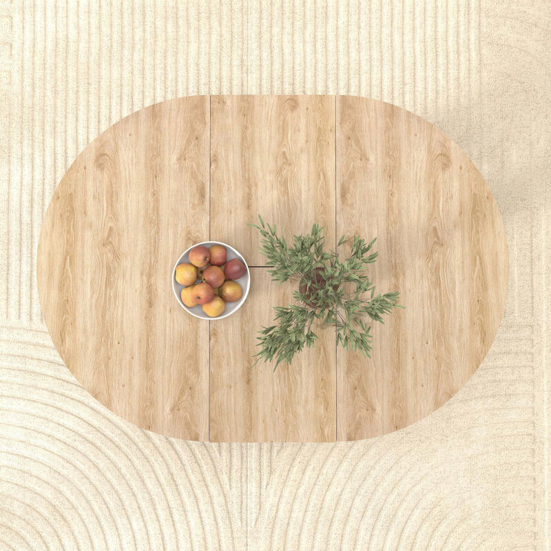 Expandable Oval Farmhouse Dining Table with Removable Leaf