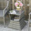 Table d'appoint de patio, table de bout d'extérieur toutes saisons avec trou pour parasol central, grand espace de rangement en rotin tissé à la main pour une utilisation dans le jardin au bord de la piscine-1056512303