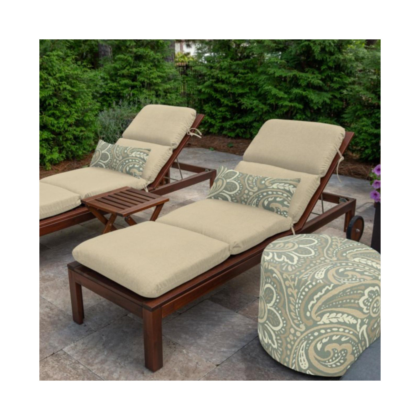 Marlowe Sunbrella® 1-Piece Outdoor Chaise Cushion, Spectrum Sand Sunbrella® Plainweave