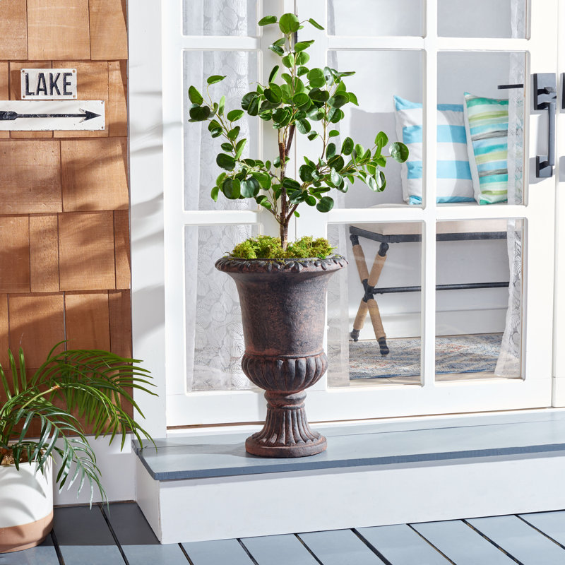 Copacabana 19.7" H Magnesium Oxide Urn Planter, Brown