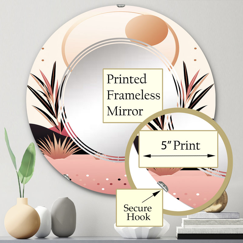 Perit - Miroir mural moderne rond, 24 po x 24 po