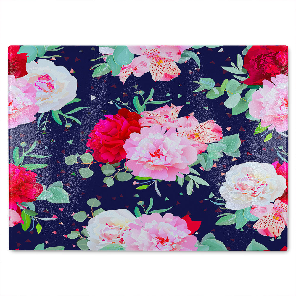 Roses Glass Chopping Board