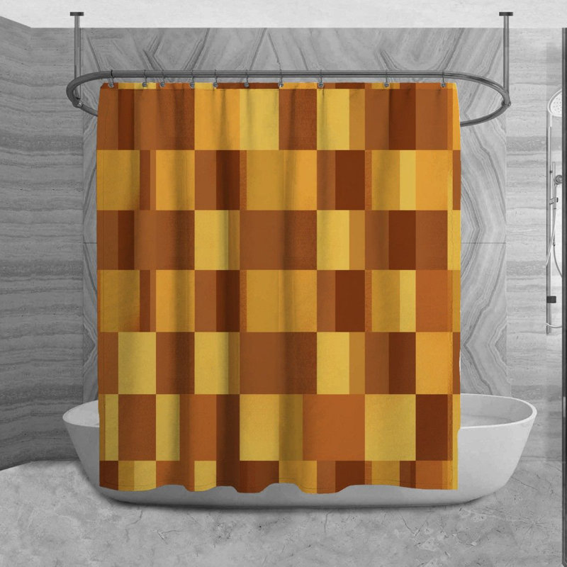 Mashawnda Checkered Shower Curtain, 84" H x 70" W