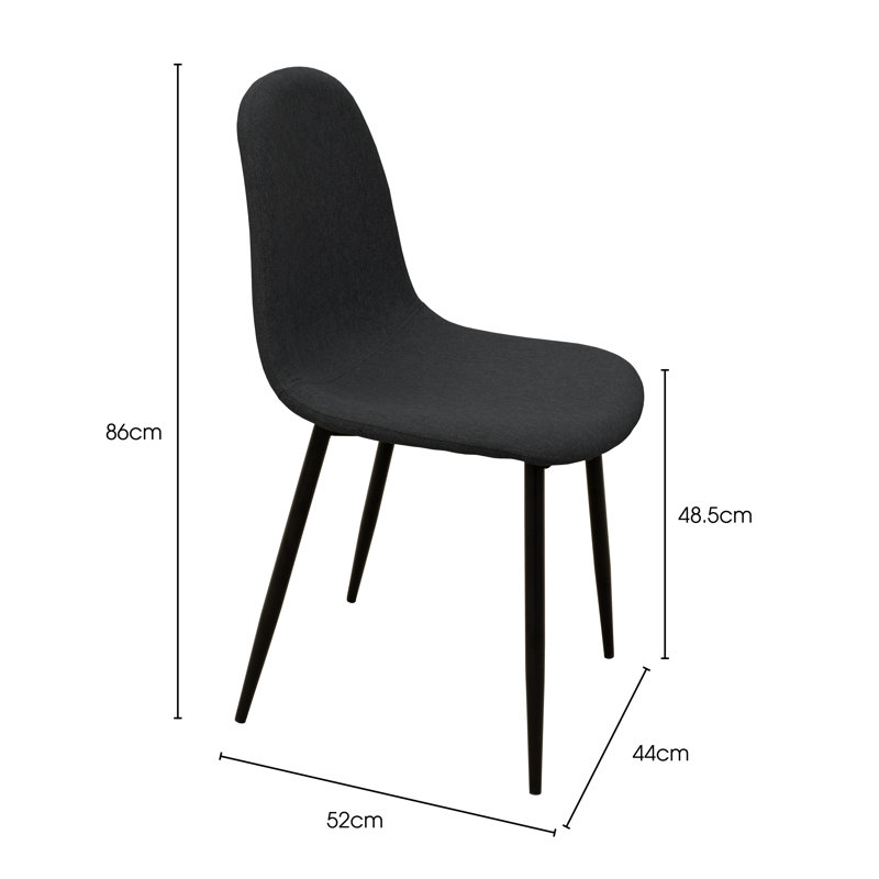 Rousseau 4 - Person Dining Set, Black, Black