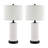 23" Ceramics Dimmable Table Lamp Set with Touch Control, USB Ports and Bulbs