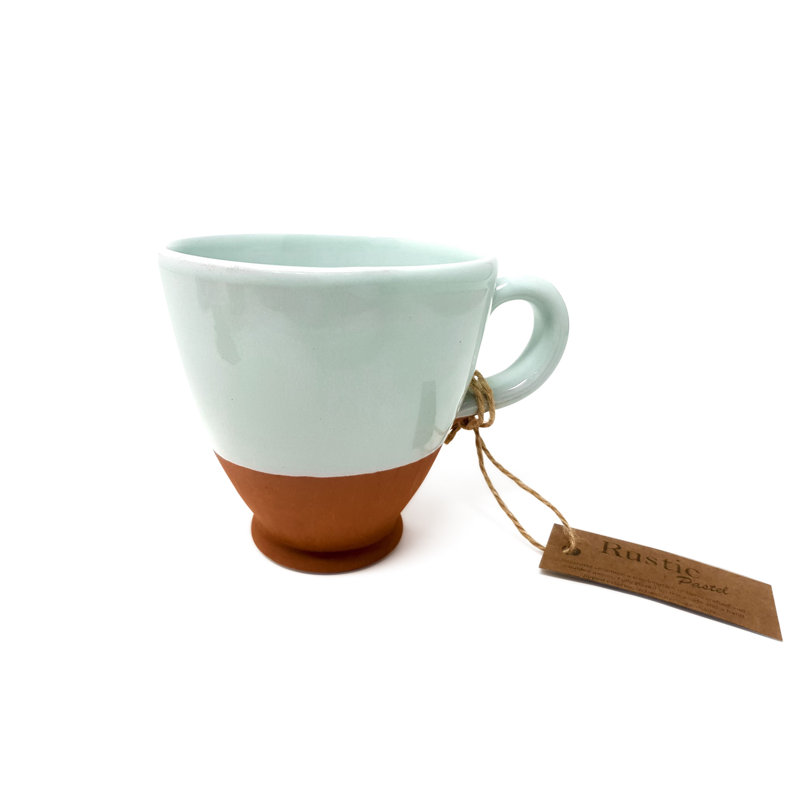 Verano Rustic Pastel Handmade Ceramic Coffee Mug, Green