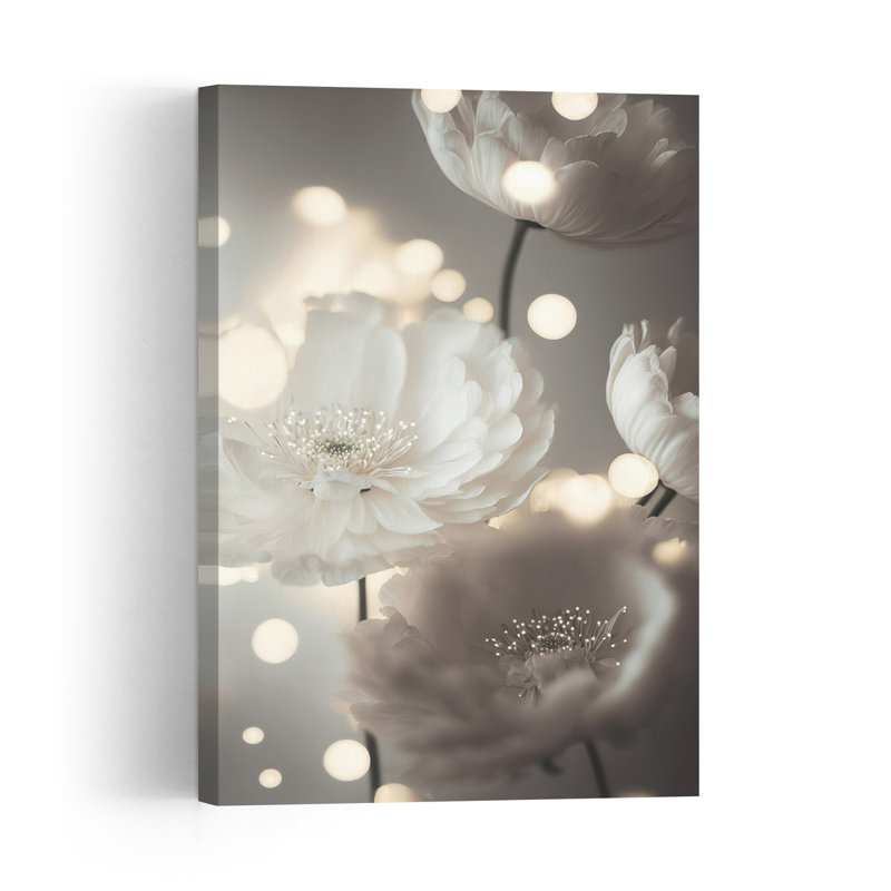 Ethereal Blooms Contemporary Delicate Dreamy Flower Plant Wall Art Print, 60.96cm H x 40.64cm W