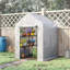 Walk In 143*143*195 cm Polyethylene 1 Piece Walk-in Greenhouse Clear with Roll-up Door-134738578
