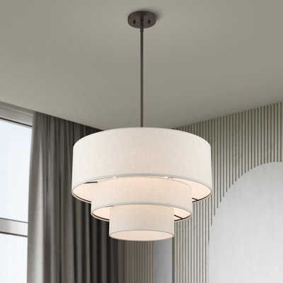Bertan 4-Light Dimmable Adjustable Height Tiered Chandelier