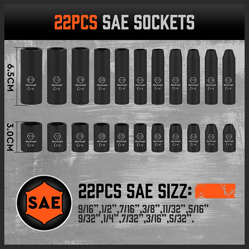 1/4" 56-Piece Drive Impact Socket Set