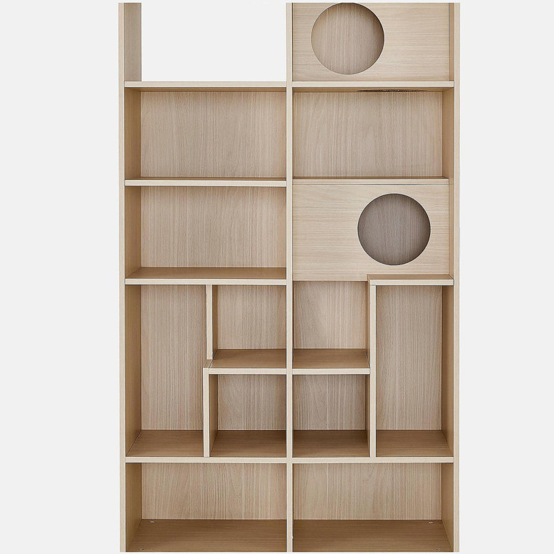Bibliothèque pour chat moderne 2 en 1, étagère à chat avec rangement, boîte à litière pour chat