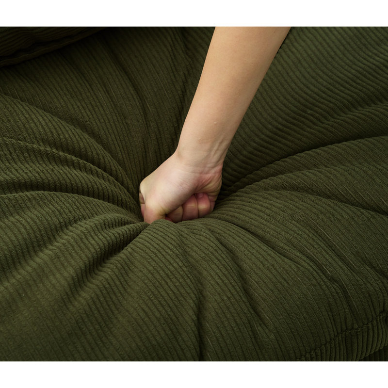 Velours côtelé modulaire, 6, avec accoudoirs, bricolage, comprend des coussins lombaires et pour le cou pour une détente exceptionnelle - tissu avec accoudoirs, 6 avec support
