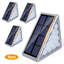 Éclairage de marche triangulaire à DEL à énergie solaire, éclairage d'escalier extérieur imperméable IP65, blanc chaud, ensemble de 4 pour escaliers, terrasse, patio et cour