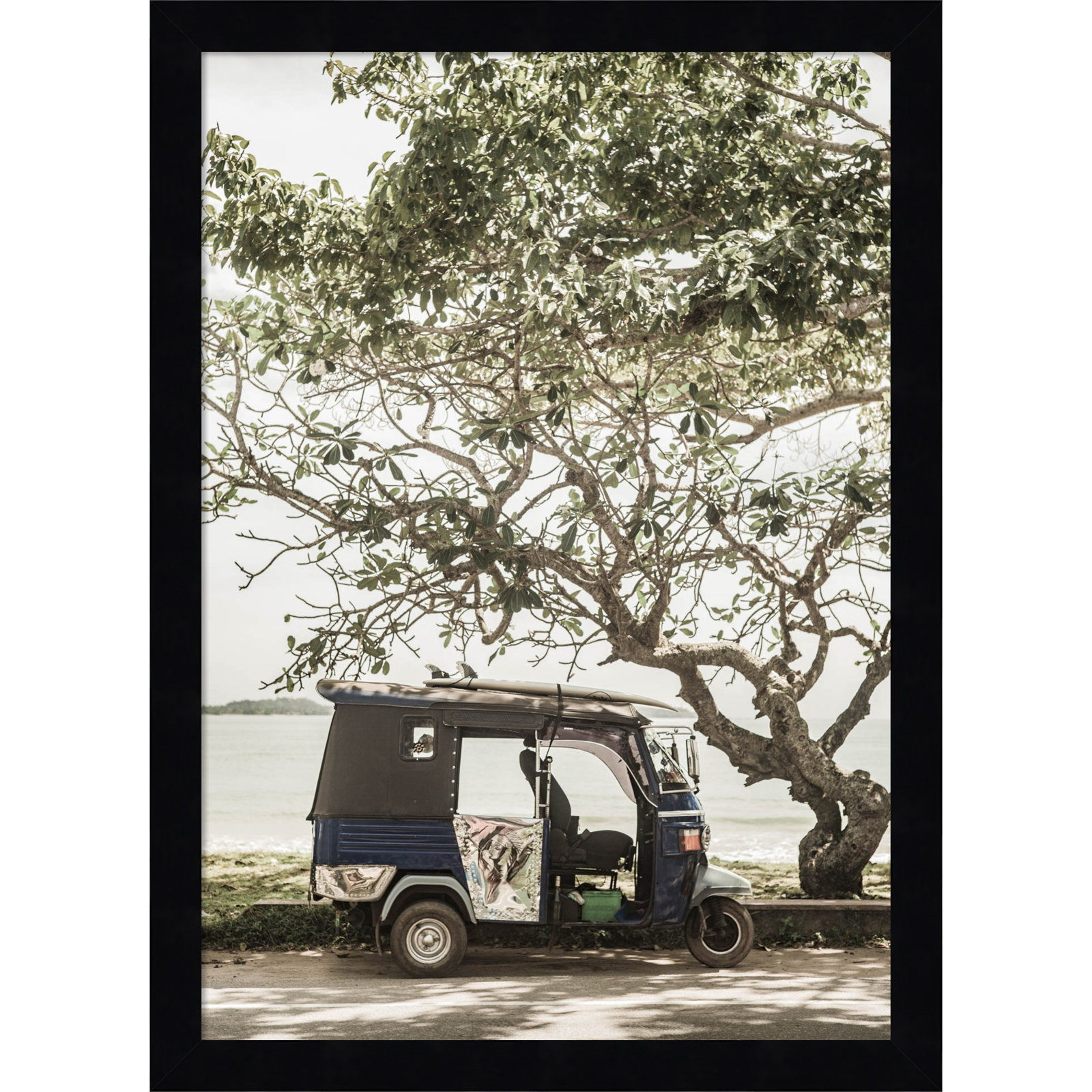 Tuk Tuk by Shot by Clint Wood Framed Wall Art Print, Black, 17" H x 13" W