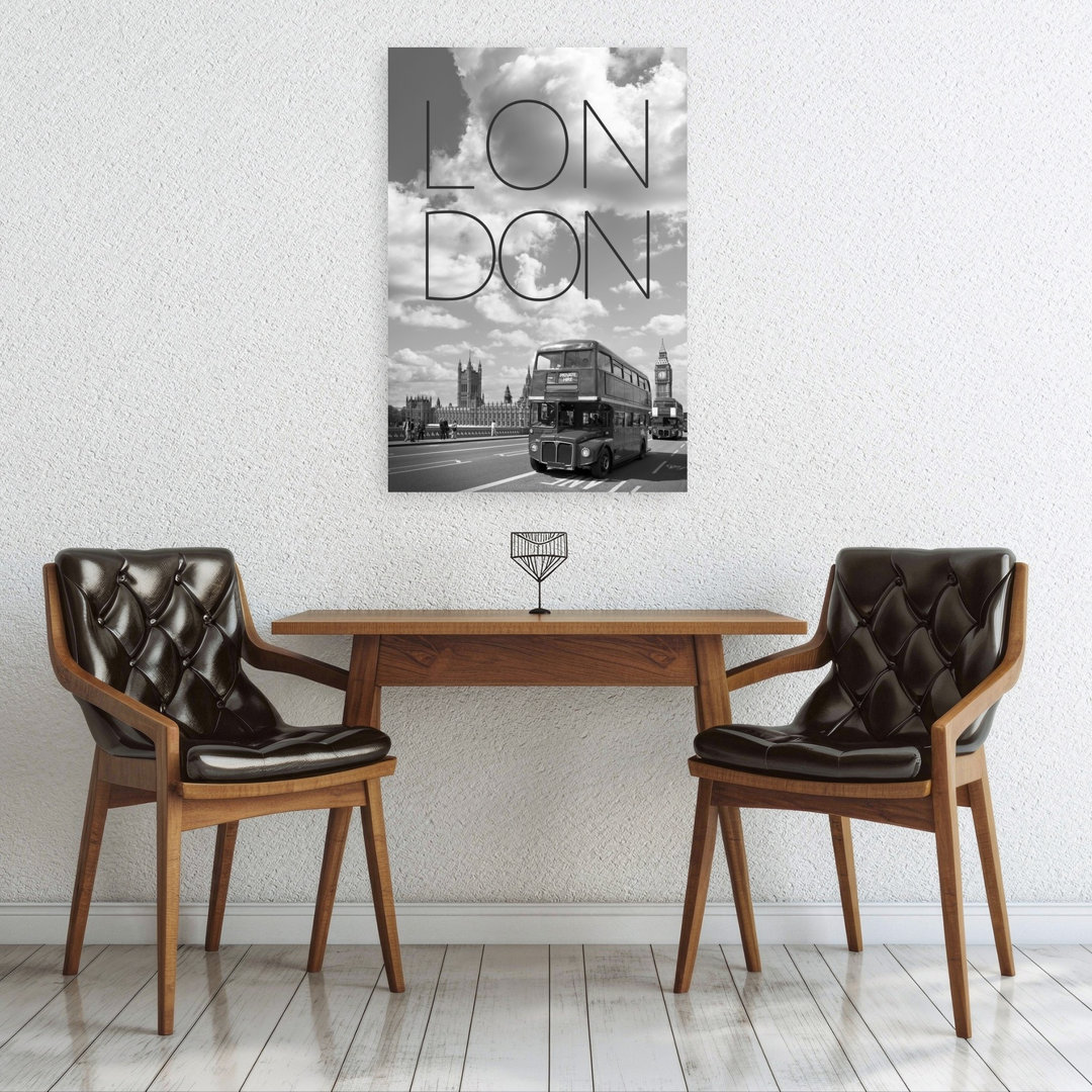London Bus Big Ben Minimalist Abstract Architecture City Wall Art Print