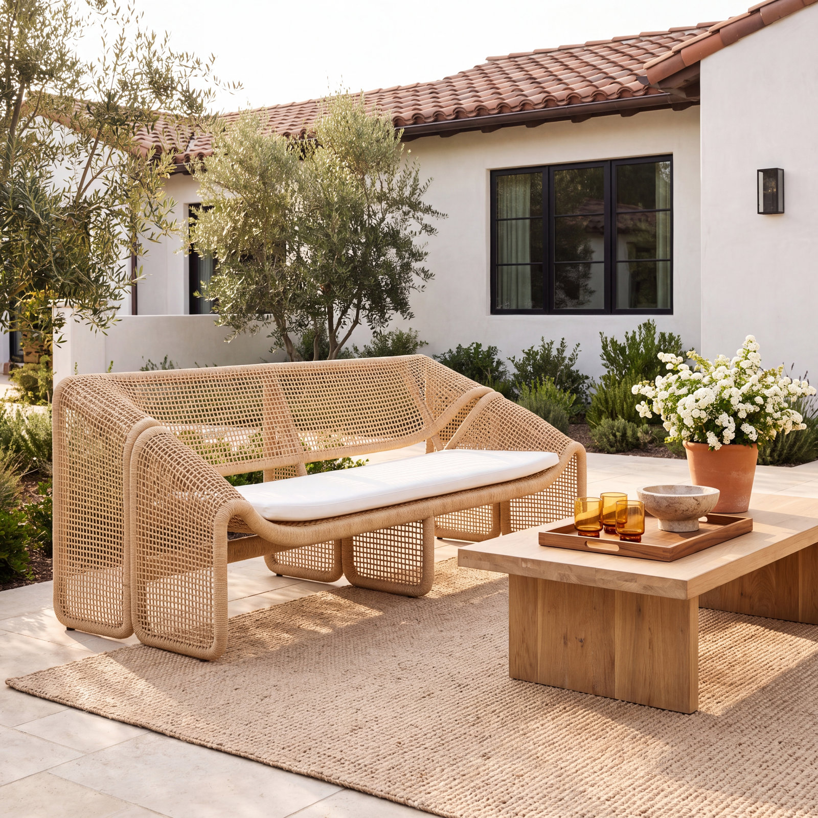 Shea 63" Patio Loveseat, Faux Hyacinth