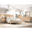 Grand lit classique de style classique Mid-Century, chêne naturel pour lit de chambre gracieux avec chêne, fusion et styles magnifiquement