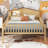Wood Platform Bed with House-shaped Headboard, LED and Built-in Storage-1417045308-1417045281