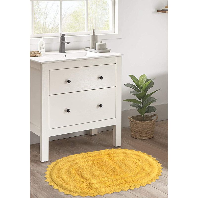 100% Cotton Bath Rug, Yellow