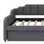 Full Size Upholstery Daybed With Trundle And USB Charging Design,Trundle Can Be Flat Or Erected