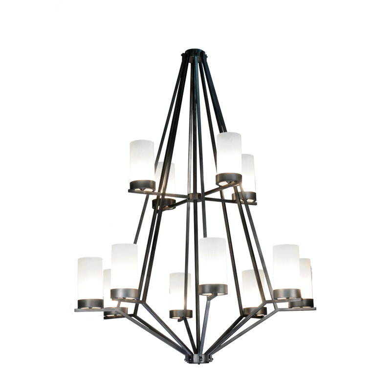 Elegant White 12-Light Empire Chandelier with Medium Base Bulbs