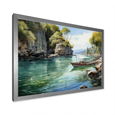 Boat In Vietnam Tropical Paradise Framed On Canvas Print