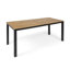 Ensemble de salle à manger 3 pièces pour l'extérieur avec table en bois d'acacia de 71 pouces et 2 bancs, noir et teck