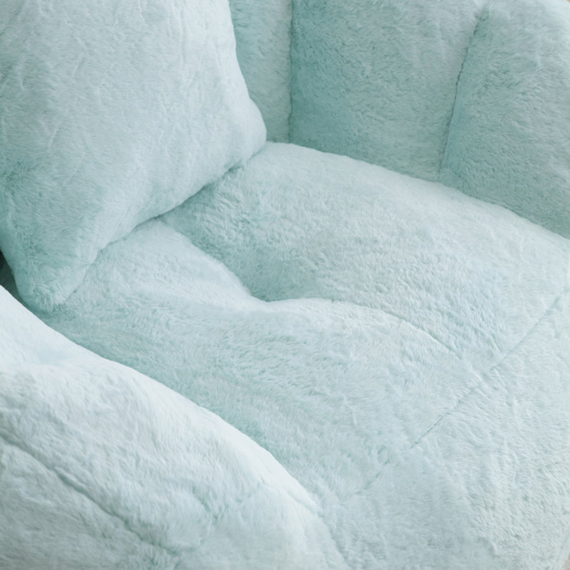 Giant Bean Bag Chair With Footstool For Lounge, Light Blue