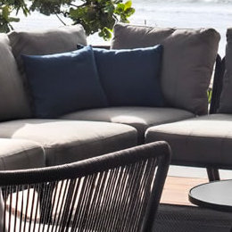 Yland Outdoor 6 - Seat Patio Sectional, Lanten Slate, White
