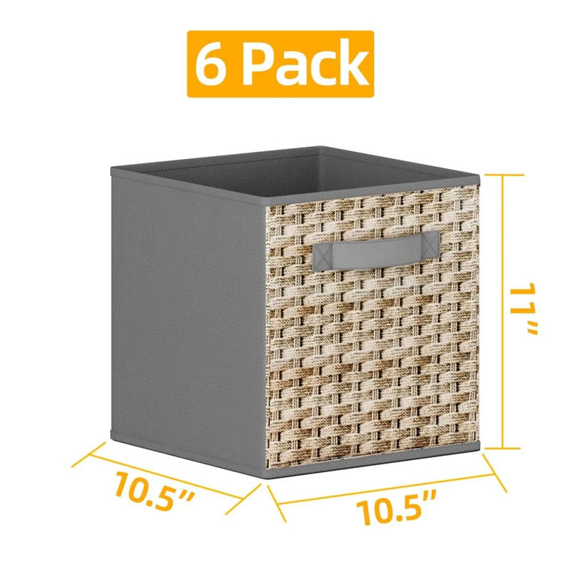 6 Drawer Storage Drawer, Grey