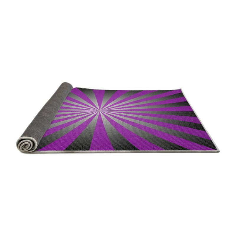 Noir/mauve Tapis décoratif, Rond 7 pi