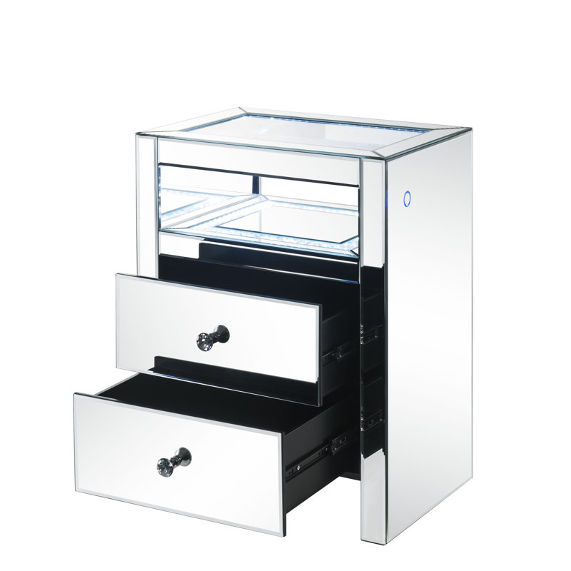 Table de chevet 2 tiroirs Noires