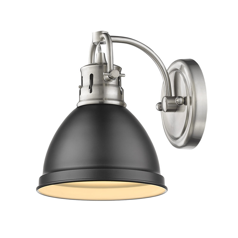 Applique murale 1 lumière pour salle de bain Calico, Étain, Noir mat