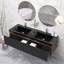 Meuble-lavabo moderne à rayures avec lavabo double-1209883058