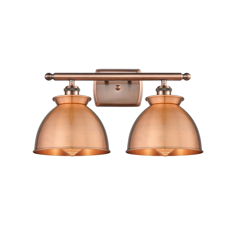 Éclairage pour meuble-lavabo à 2 lumières à intensité variable Arev, Cuivre antique, Ampoule non incluse, Cuivre antique