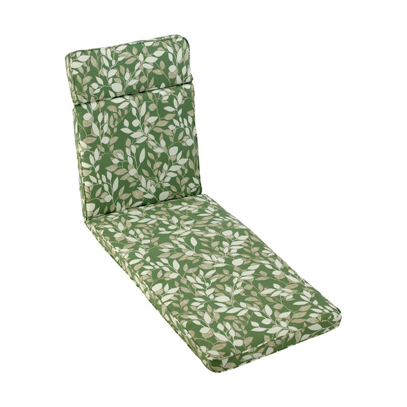 Cotswold Sun Lounger Cushion, Leaf Pattern