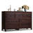 Grantville 51.18'' W 7 - Drawer Large Dresser for Bedroom, Walnut Brown Wood Dresser with Solid Legs, TV Stand for 65'' TVs, Espresso Storage Drawers with Metal Handles for Living Room, Hallway-220473510