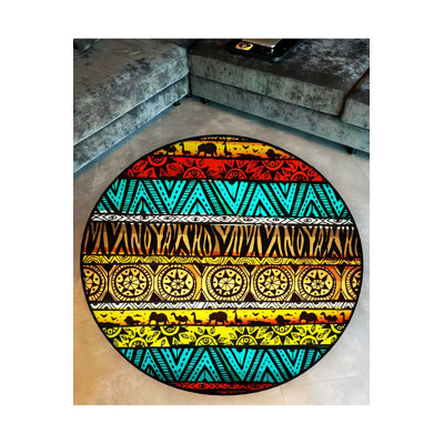 Tapis rond lavable à la machine