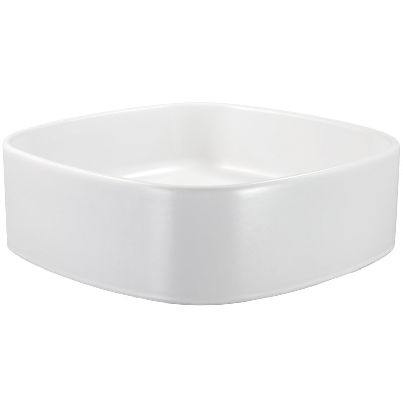 Regatta Poured Square Vessel Bathroom Sink, Matte White